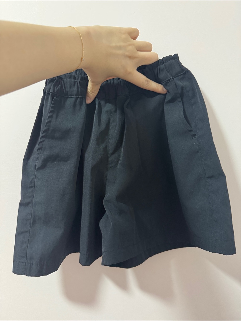 Muji Black Kids Elastic Waist Shorts